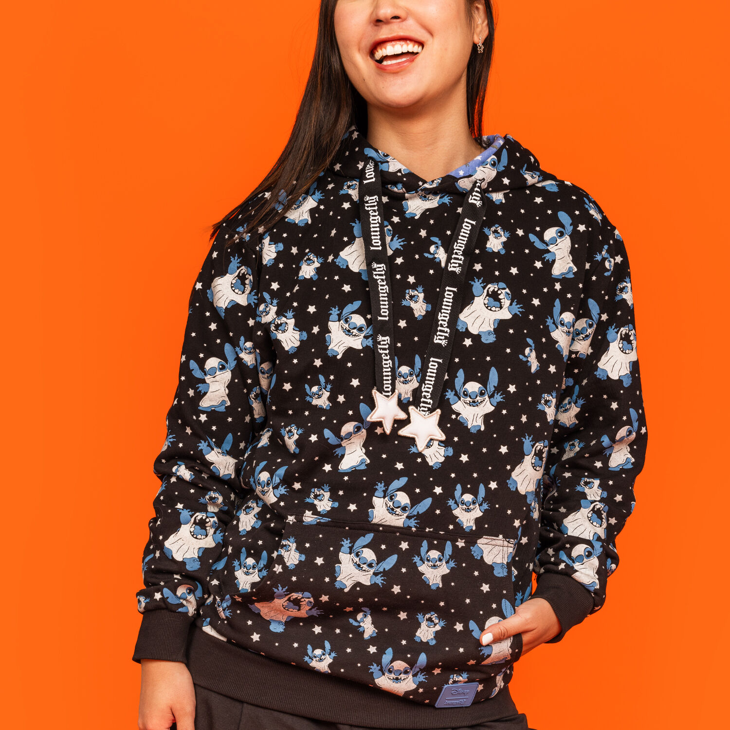 メゾンスペシャル Color Stitch Doubleknit Hoodie Her Universe Disney Lilo & Stitch Hibiscus Flower Stitch
